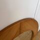 Round Scandinavian pine mirror from the 1970s.