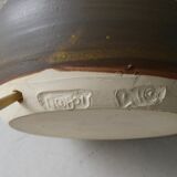 Ceramic lamp from the 60s, decoration flowers, Scandinavian, signed