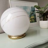 Lampe globe vintage en verre 1980