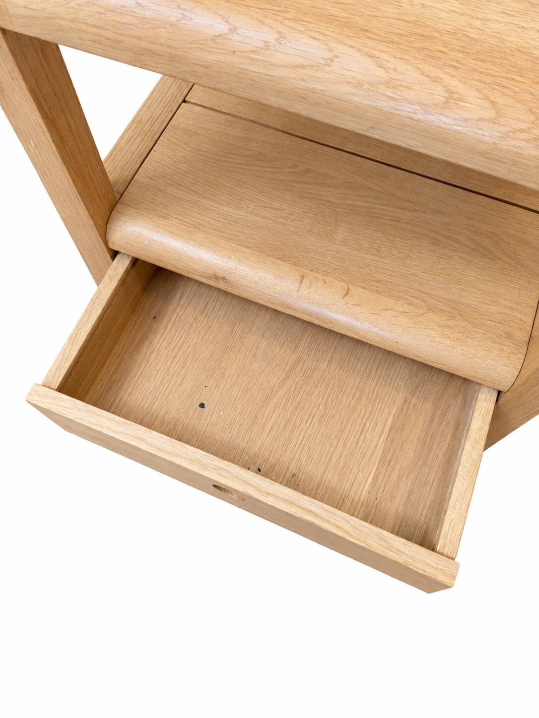 Habitat Radius bedside table in oak, design by Simon Pengelly.