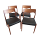 Series of 4 Scandinavian chairs in teak 60s
