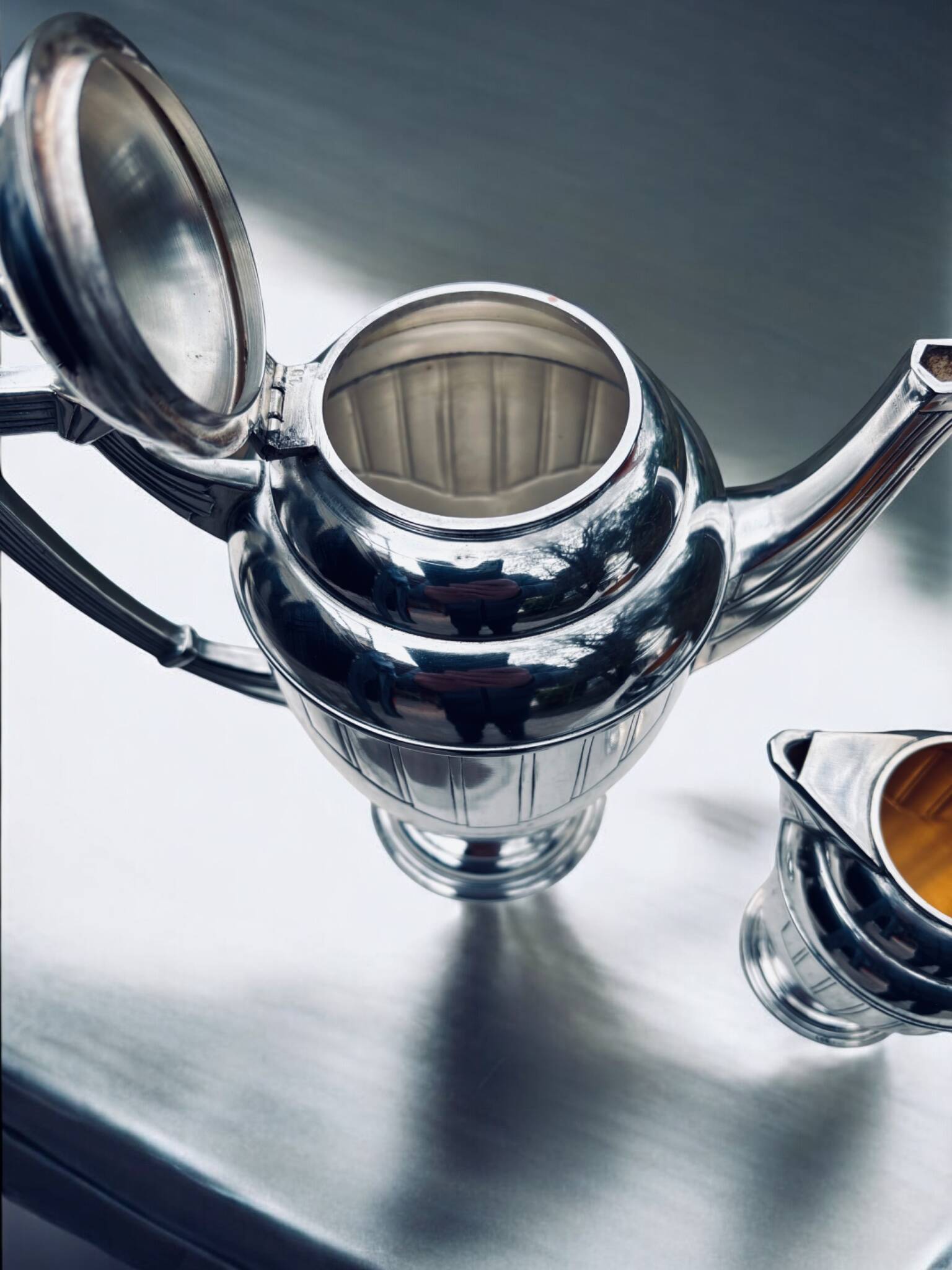 Art Deco Tea/Coffee Service Rodolphe Reysec (Silver Plated Metal)