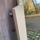 Vintage concave mirror with beige wooden frame 72x87cm