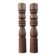Brutalist turned wood candlestick pair