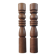 Brutalist turned wood candlestick pair