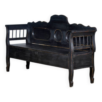 Banc ancien en pin, années 1900