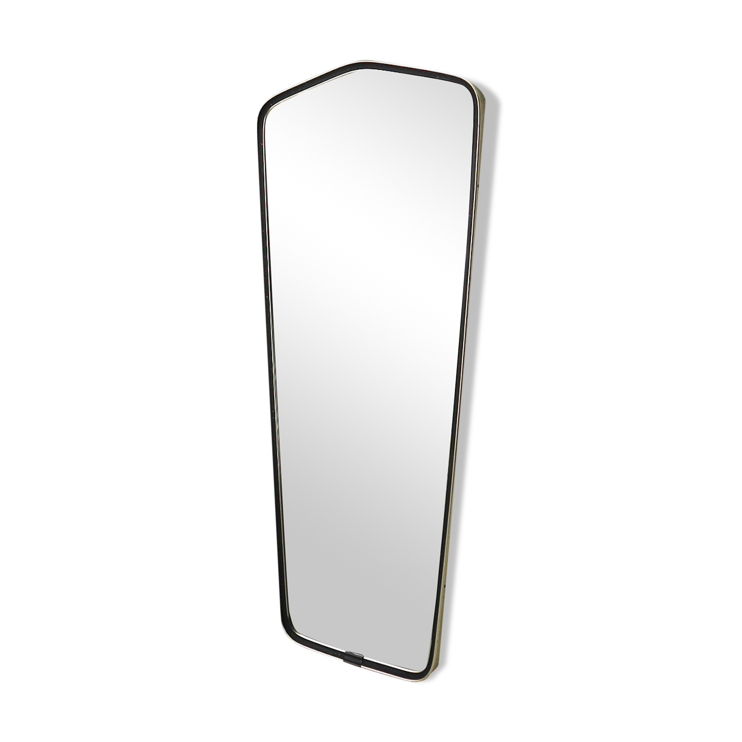 '50s wall mirror with relief brass frame