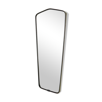'50s wall mirror with relief brass frame