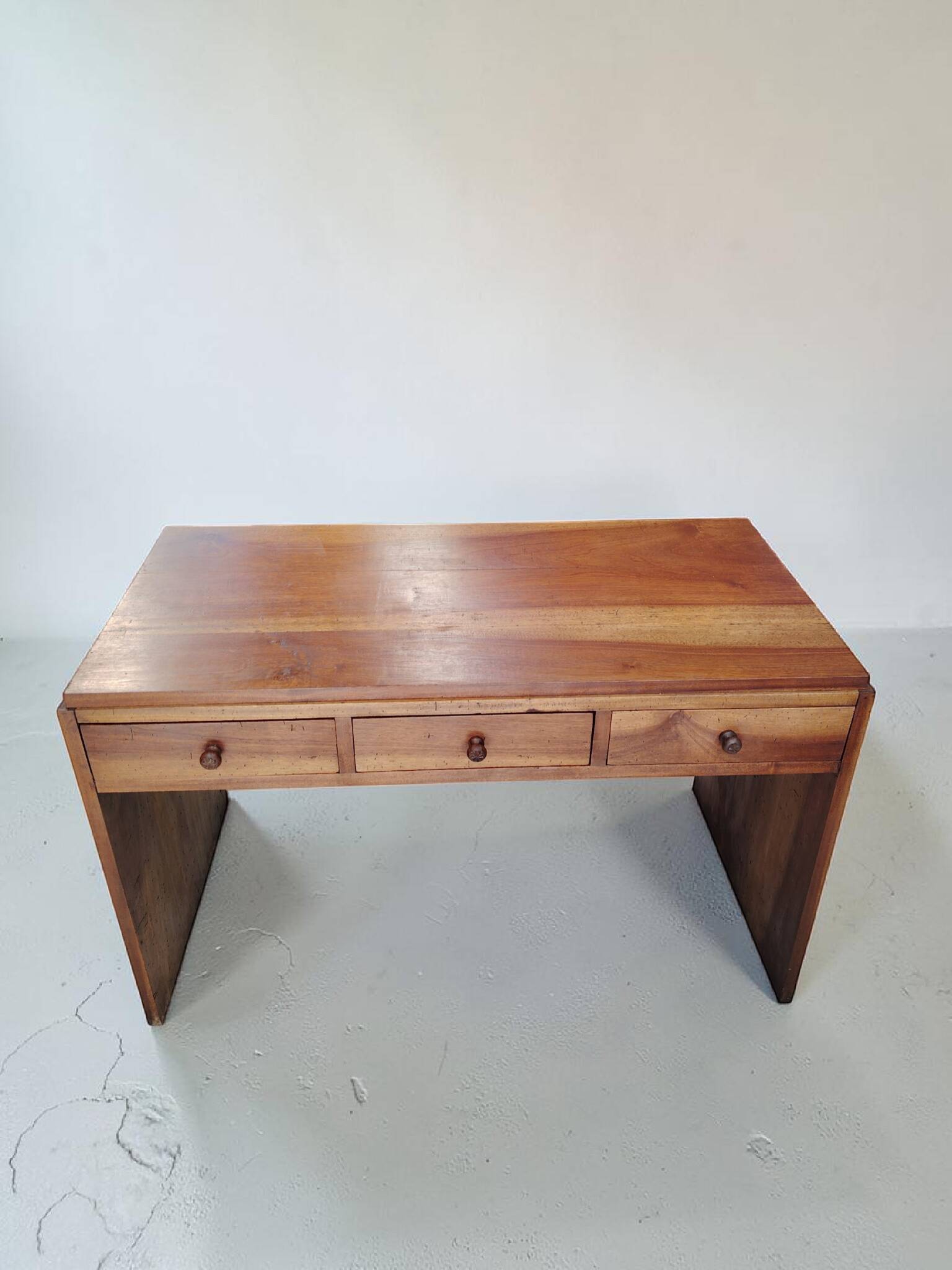 Modernist Solid Wood Desk with 3 Drawers - 1960