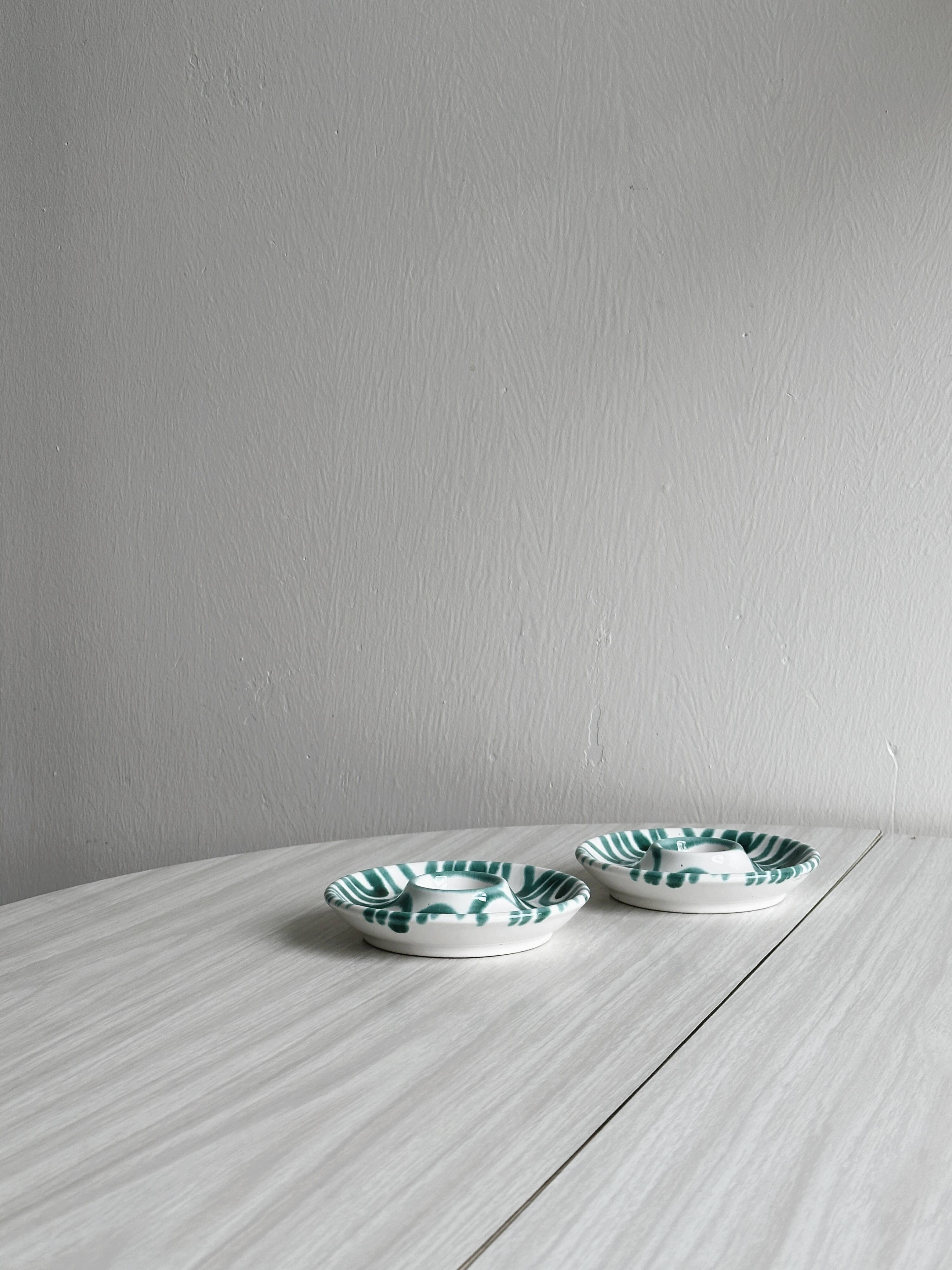 Set of two handmade ceramic egg cups