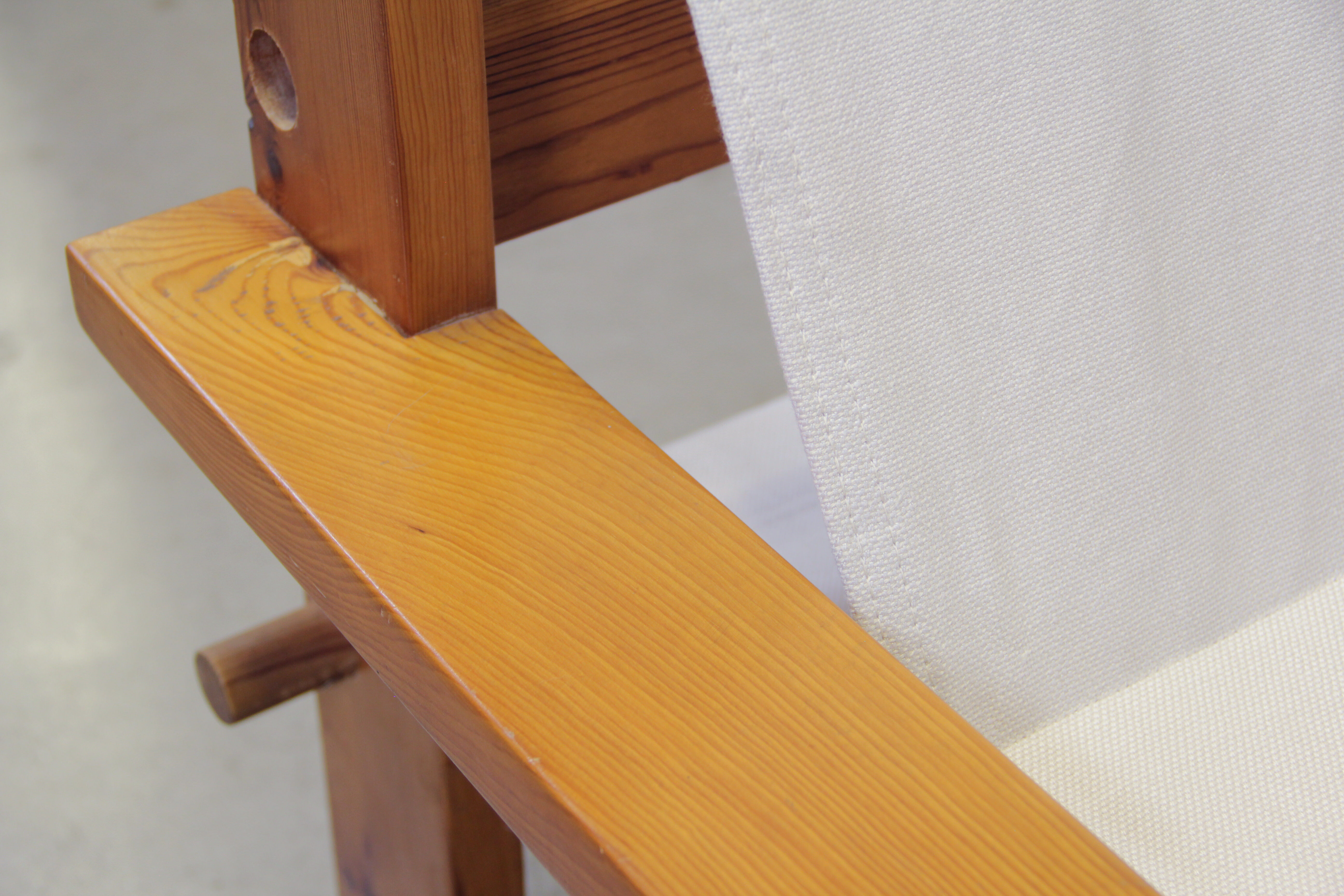 Italian brutalist pine sling chair