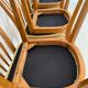 Lot of 6 old solid beech chairs, vintage design from the 60s, new fabric