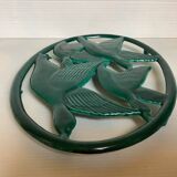 Zoomorphic enameled cast iron trivet