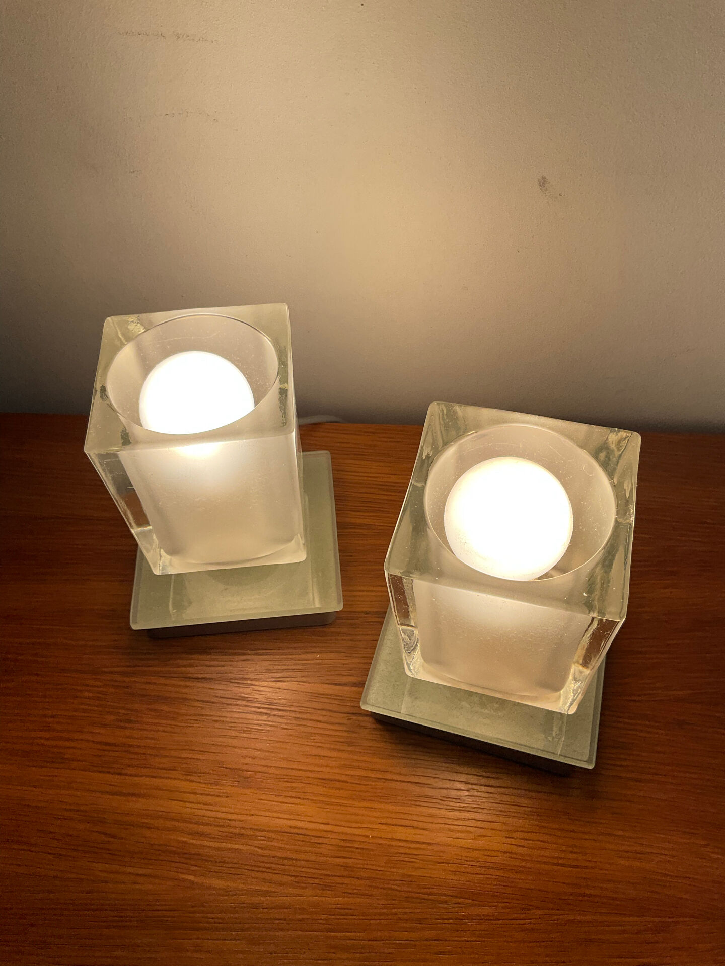 Pair of Ice Cube lamps from the 80s-90s.