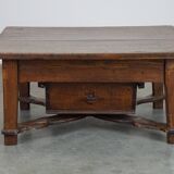 Late 18th-century Spanish coffee table with a deep drawer and a beautiful patina