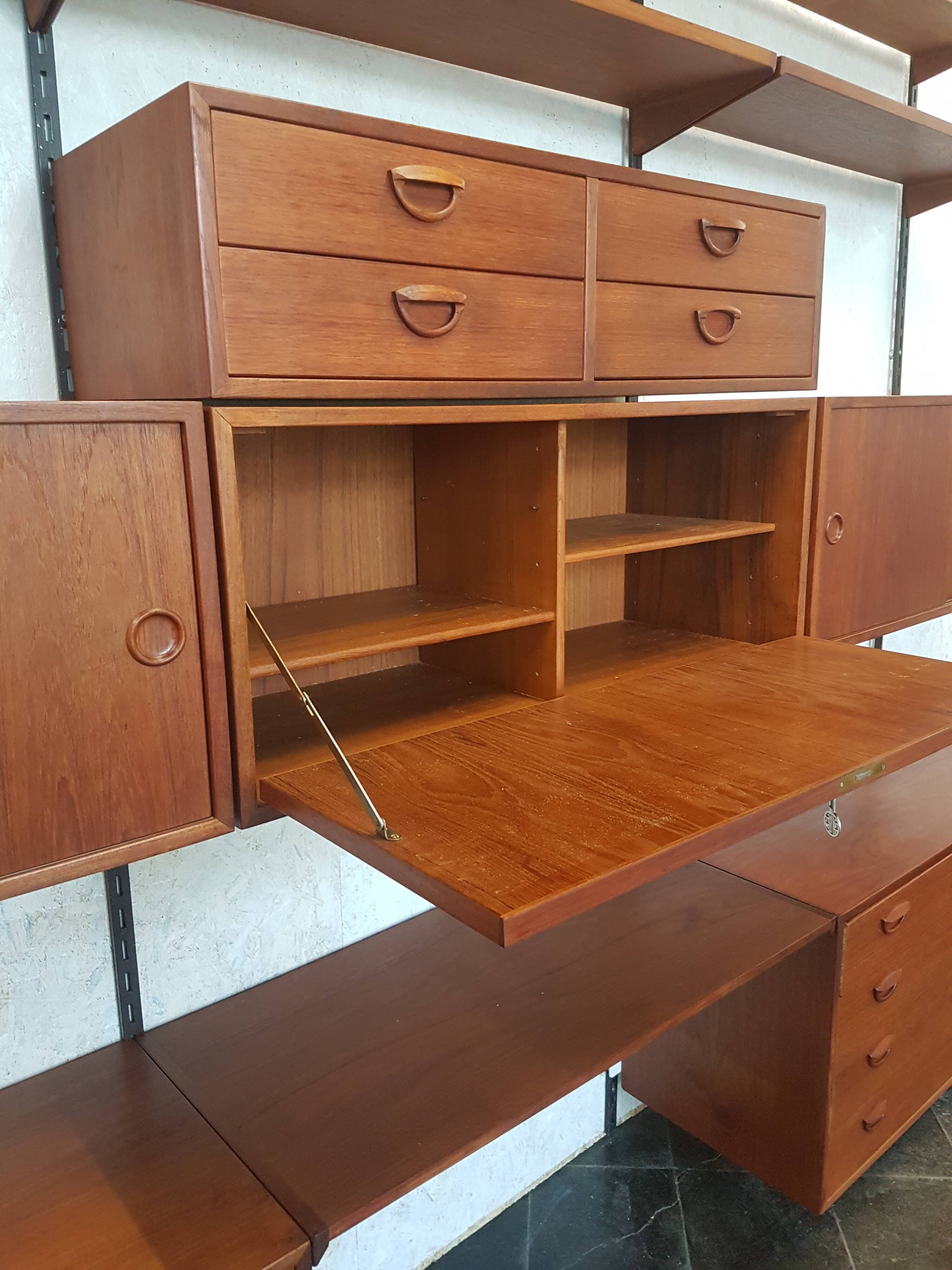 Vintage Kai Kristiansen XL teak shelving, wall unit