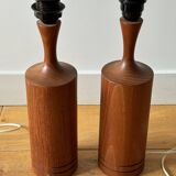2 pieds de lampes en teck, Suède années 70-80