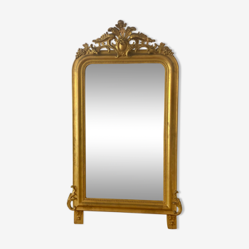 Miroir à fronton XVIII eme doré 86x150cm
