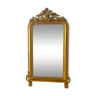 Miroir à fronton XVIII eme doré 86x150cm