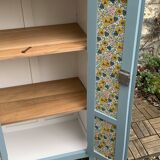 Armoire parisienne ancienne bleue grisée H154