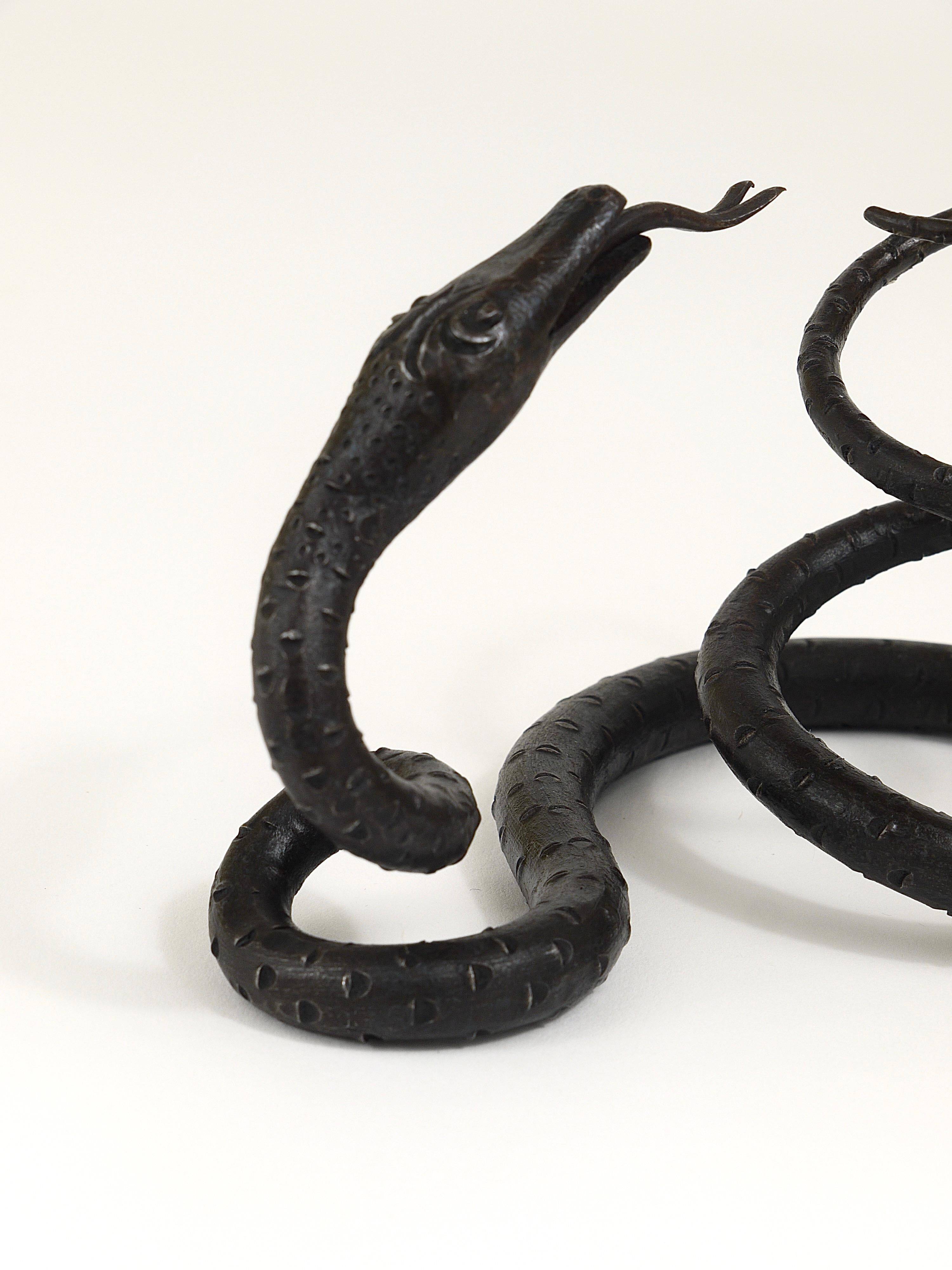 Sculpture of a serpent or wrought iron serpent in the style of Edgar Brandt, Austria, 1920s.