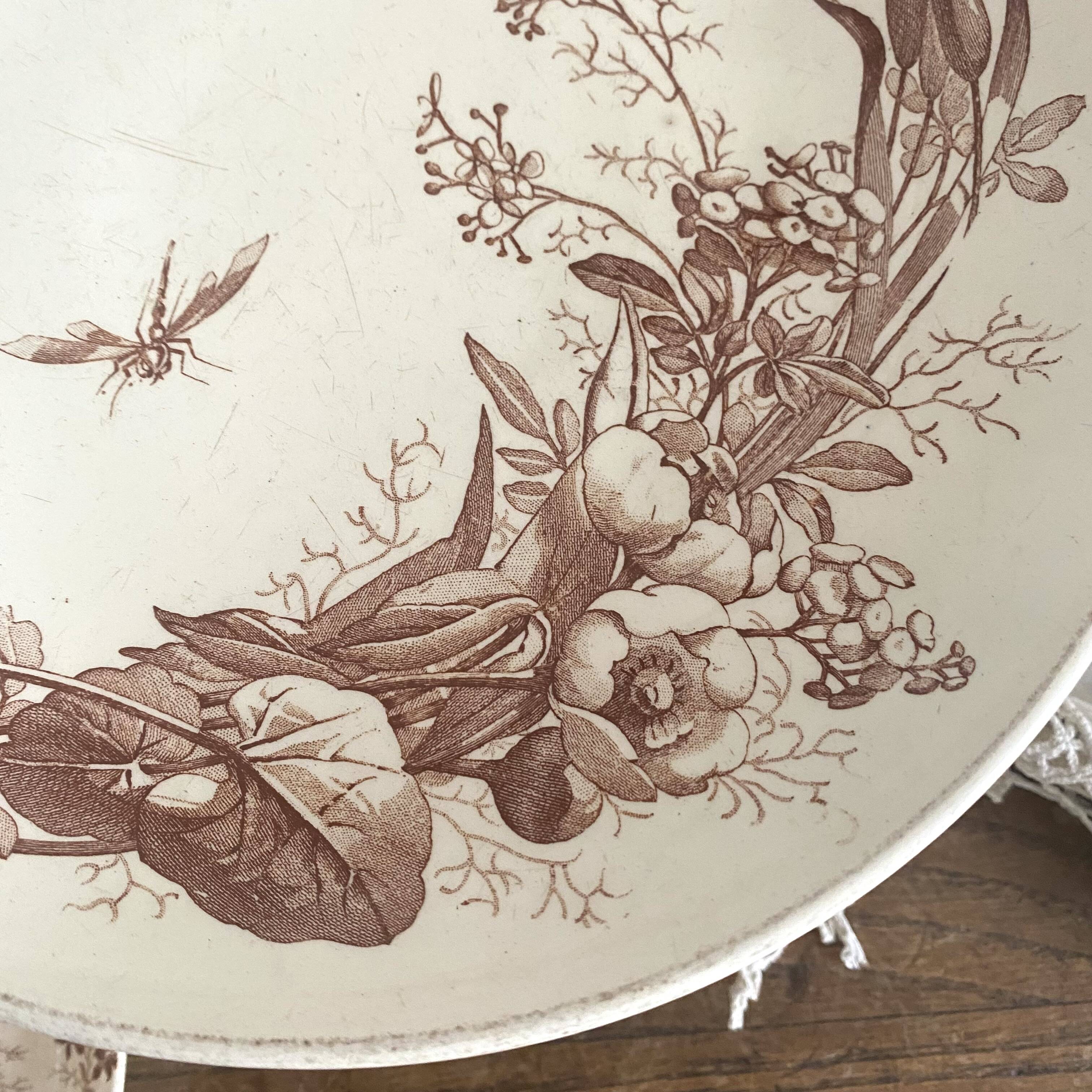 Old Luneville earthenware compote bowl