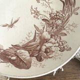 Compotier ancien en faïence de Luneville