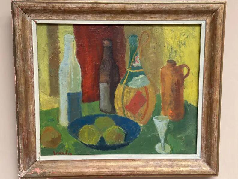 Original Swedish Oil on Panel – “Nature Morte” by Svän Grandin – Signed – Vintage & Framed
