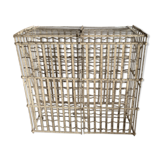 Old wine locker, metal bottle storage
