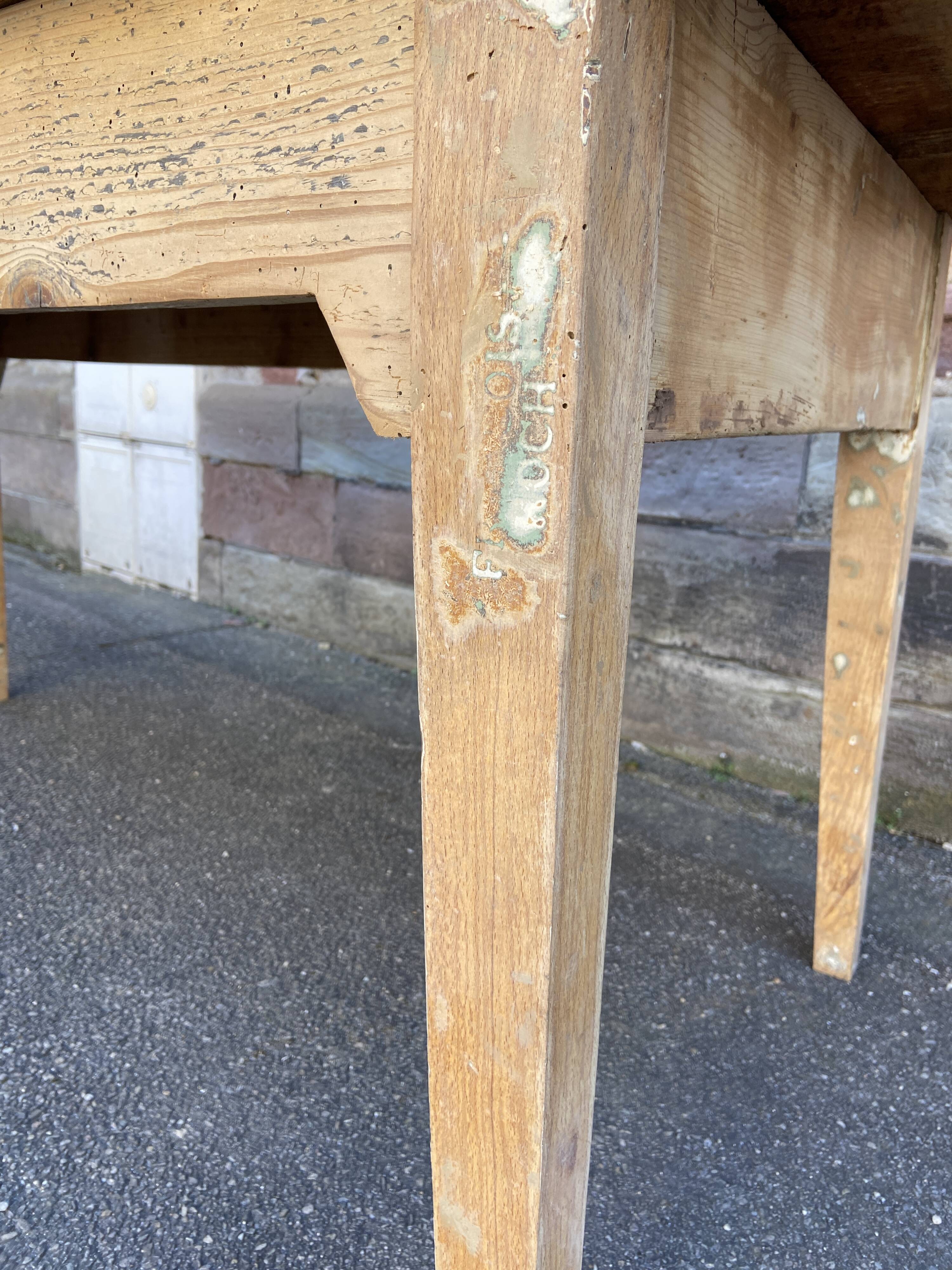 large farmhouse table Alsace 190cm fir 1900