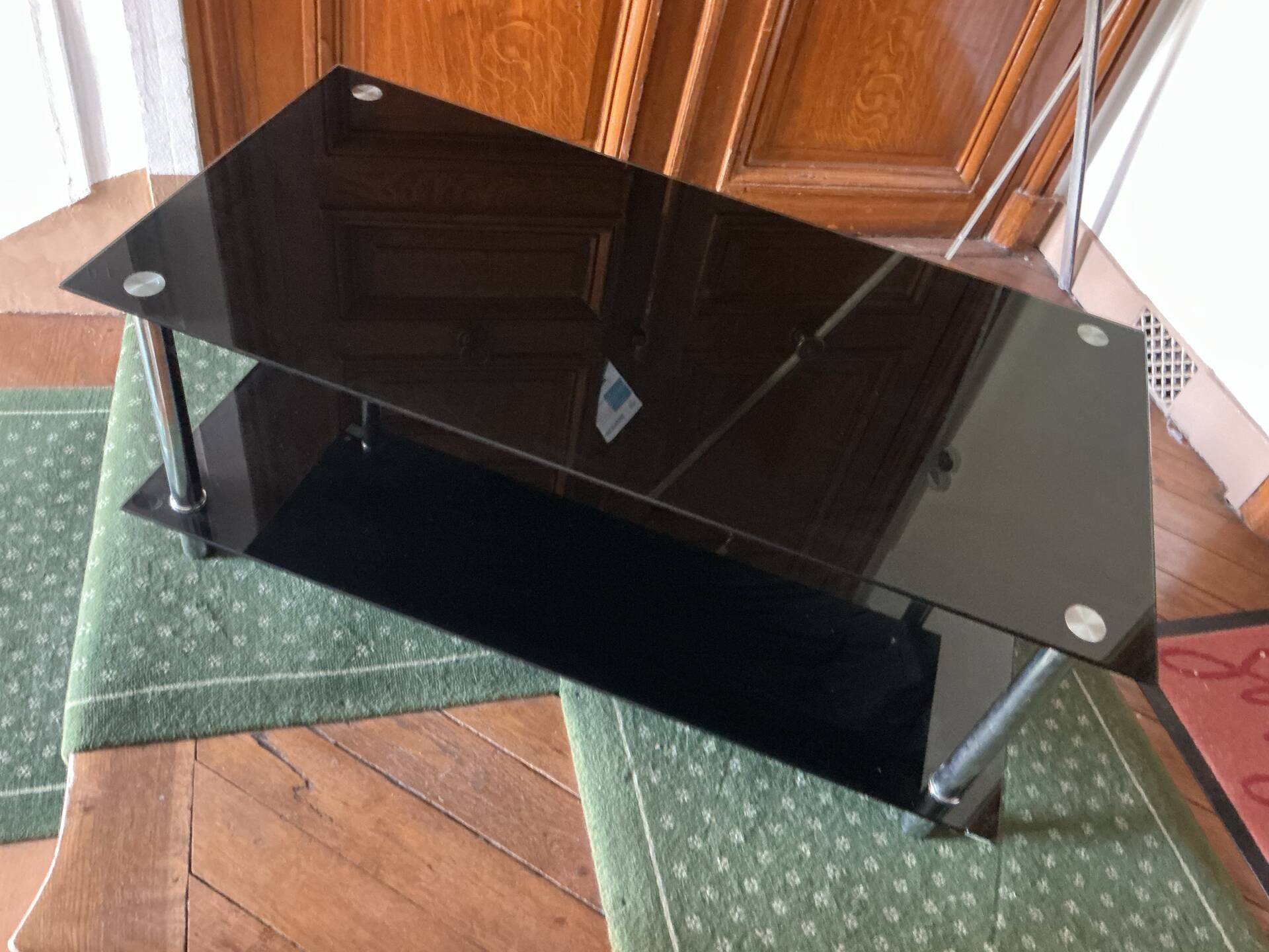 Rectangular glass coffee table