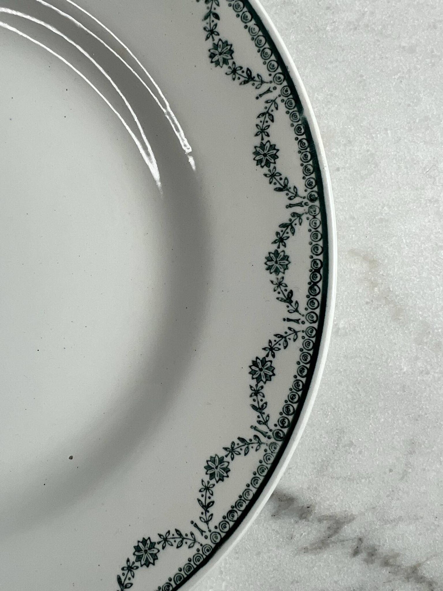 12 assiettes plates en faïence de Saint Amand