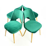 Dining Chairs By Oswald Haerdtl In Velvet For Ton, Czechoslovakia 1950s, Set Of 4