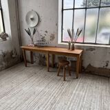 Oak and pine farmhouse console table