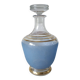 Carafe à liqueur en verre granité bleu Art Déco