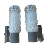 Pair of black and gold wall lamps  50