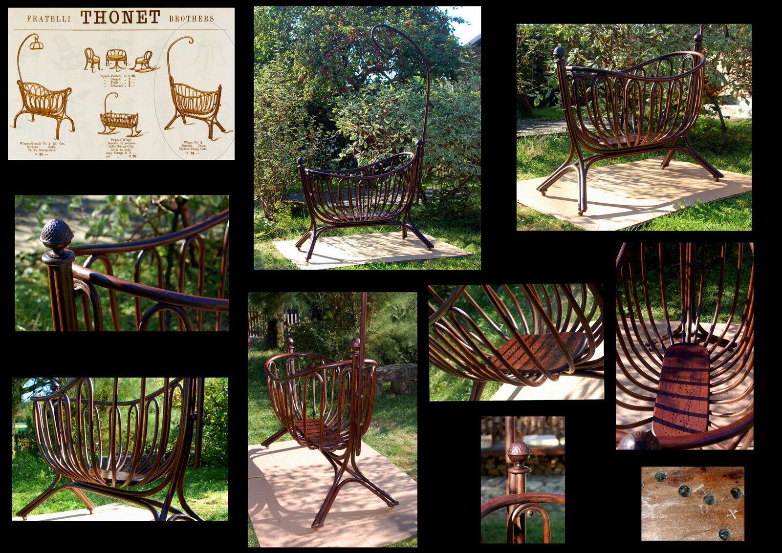 ThonET Art Nouveau Children's Cradle at the end of the 19th century