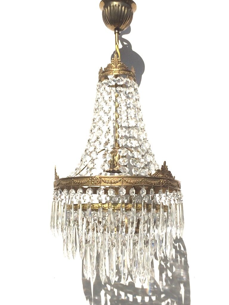 Grapefruit Hot Air Balloon Chandelier * Hollywood Regency * 50s