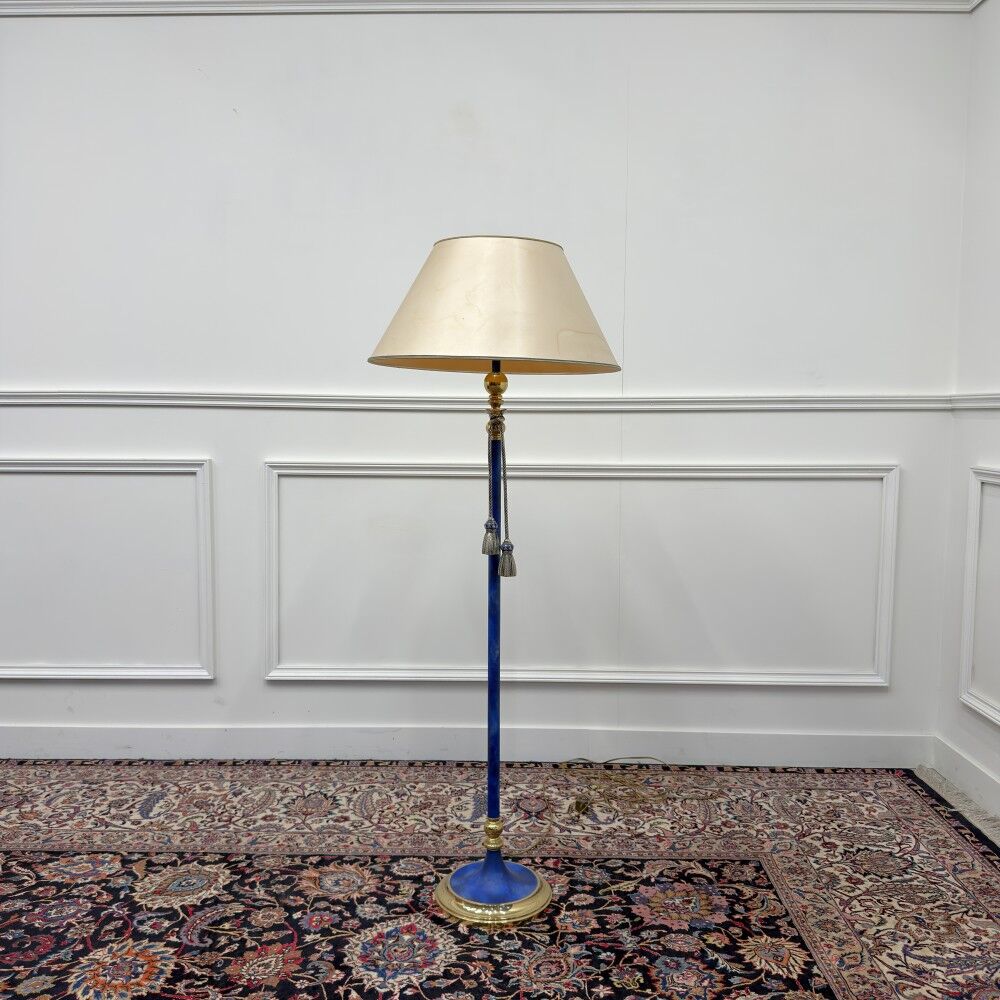 Italian Pr. Gilt Floor Lamp with Ropes