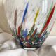 Large blown glass vase with polychrome inclusions in the Murano style.