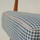 Fauteuil Fox pieds de poule bleu