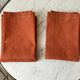 Lot de 8 serviettes de table en lin ajourées couleur terracotta