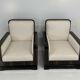 Set of Art Deco Italian Macassar and Walnut Root Armchairs, 1930s