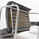 Set of chrome tubular leather design lounge chair and footstool - 1950s