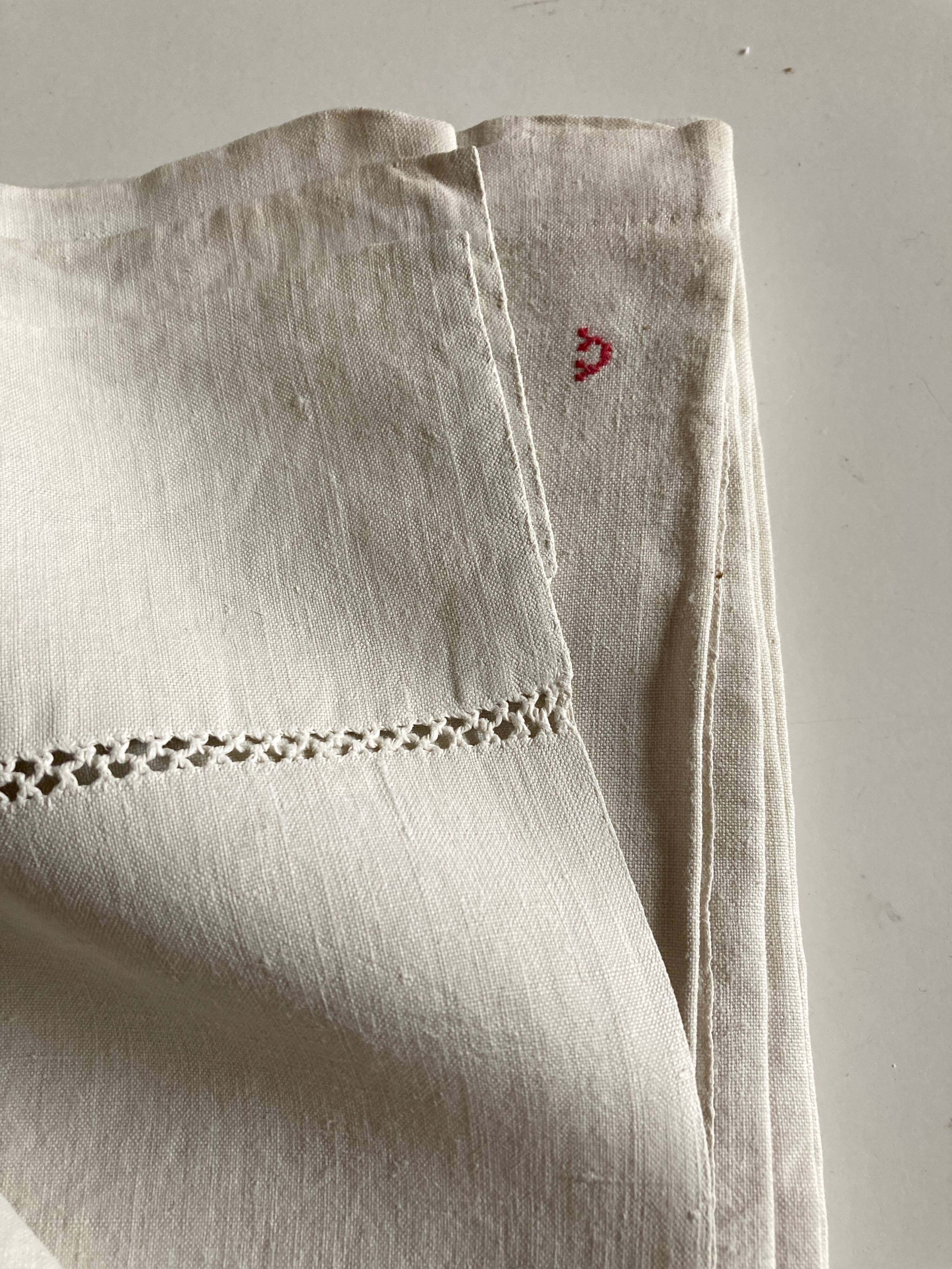 Country sheet linen canvas 19th without monogram L240cm