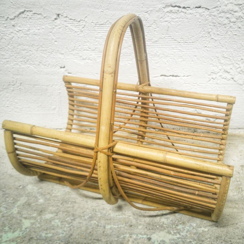 Rattan log basket