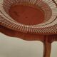 Table basse bois et cannage plateau verre