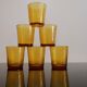 6 amber glasses Lever Vintage 1970s