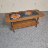 Coffee table 60s-70s scandinavian style tiles vallauris