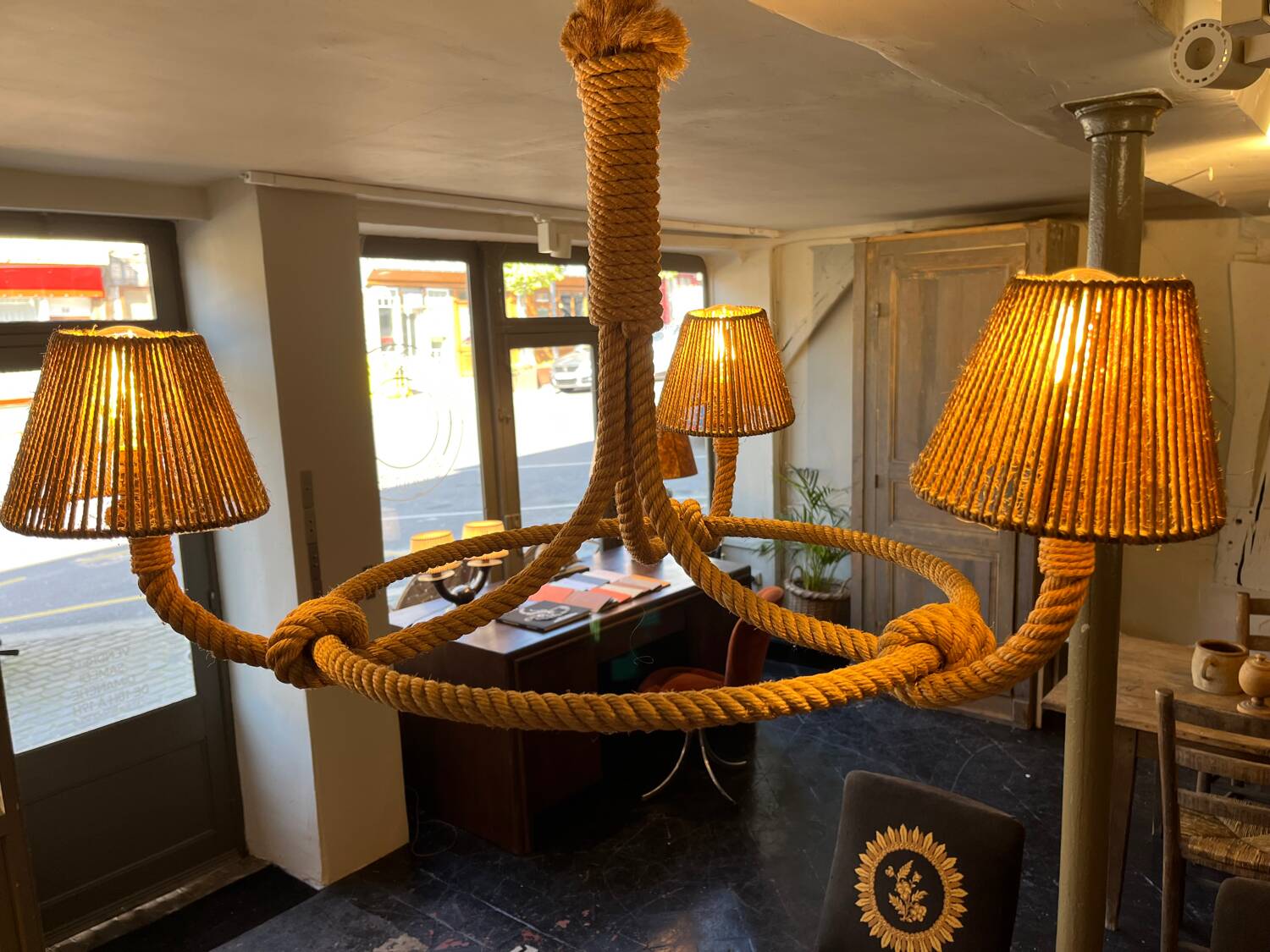 Cord chandelier 1970 Berthes Glasser